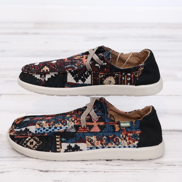 Sanuk Men\'s Shaka Lite SL Rug Loafer, Black Multi, 9